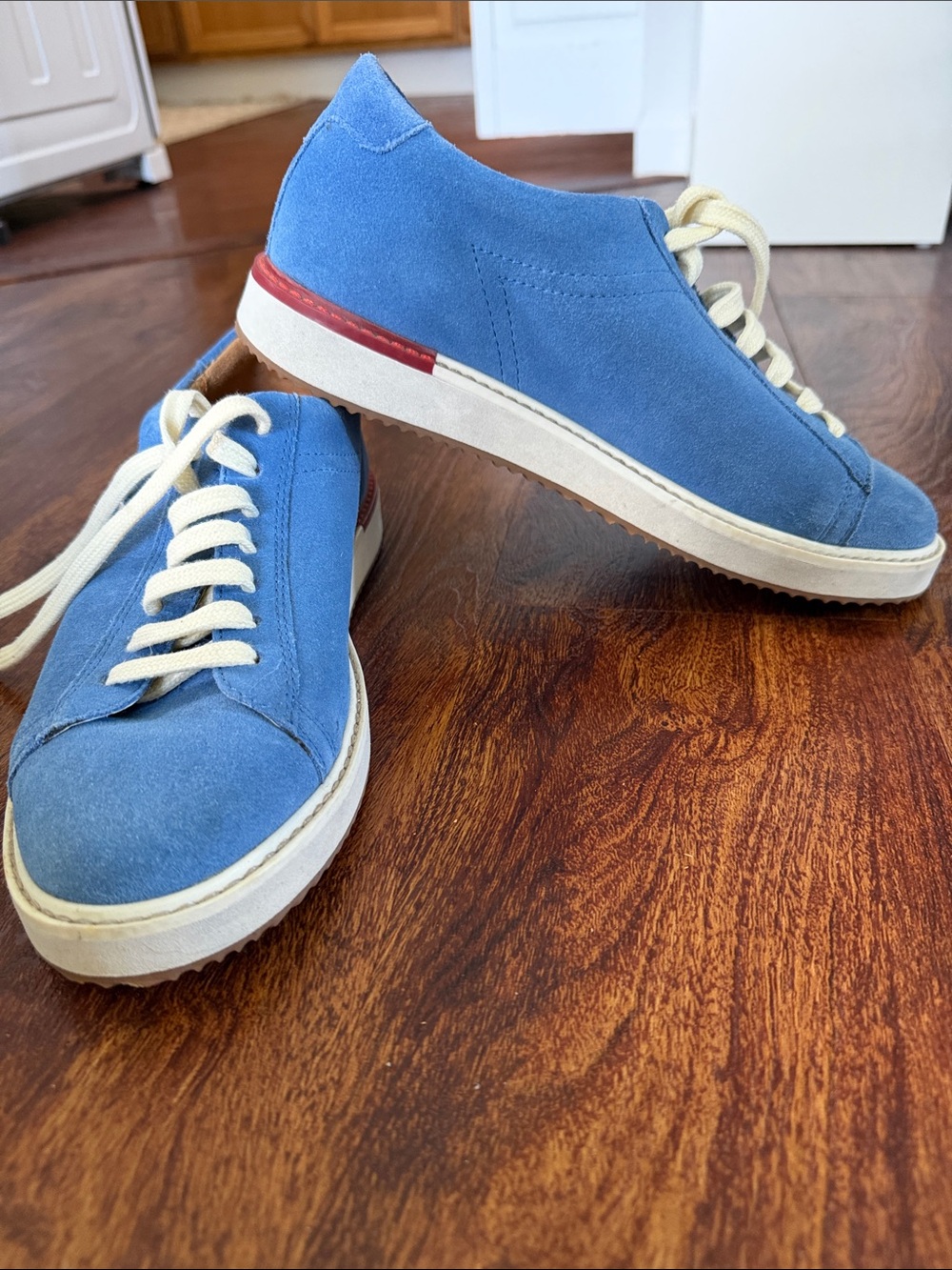 Blue Suede Lace-Up Women’s Sneakers